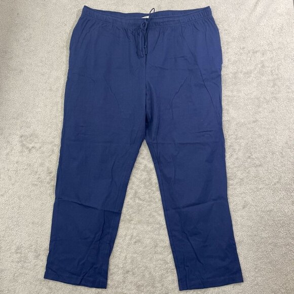 NEW Lands' End Men's XXL Blue Cotton Drawstring Lounge Pants - Picture 2 of 5